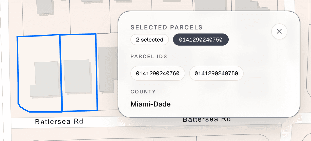 Parcel selection preview