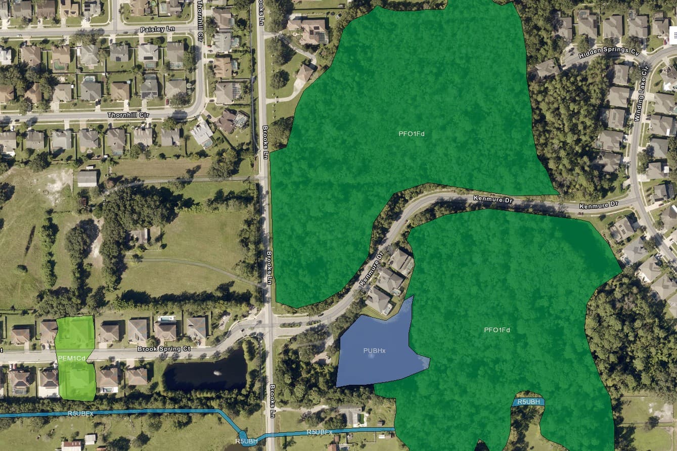 Environmental and wetland screening map